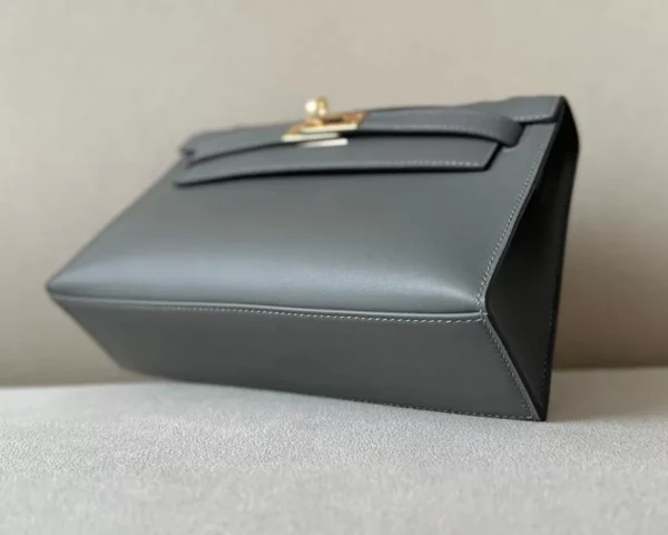 Kelly pochette Swift 0L Royal grey Gold Hardware 22cm Full Handmade