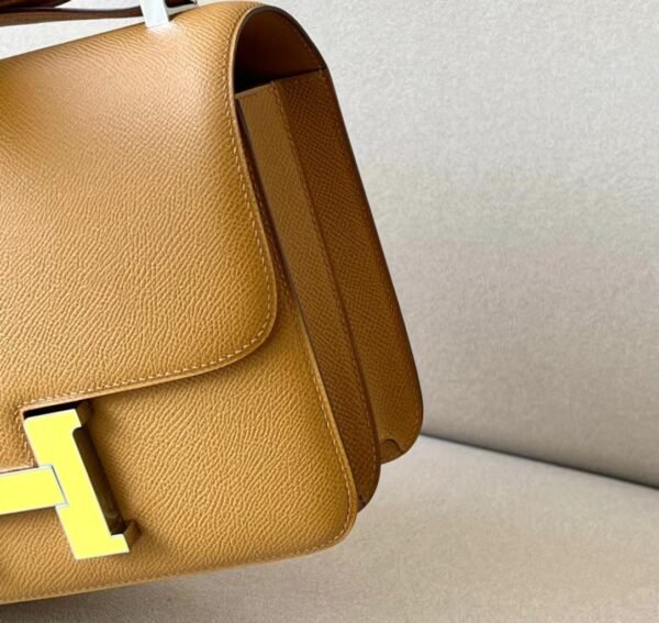006995b609b19db Hermes Constance Epsom 2S Sesame color Yellow Buckle Silver Hardware 23cm Full Handmade