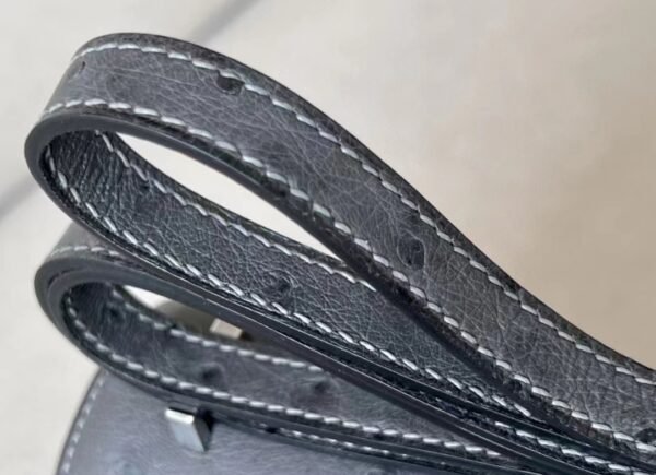 Hermes Constance KK Ostrich 88 Graphite grey Silver Hardware 18cm Full Handmade
