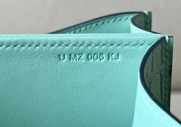Hermes Constance Matte Alligator crocodile 6U Mint green Silver Hardware 18cm Full Handmade