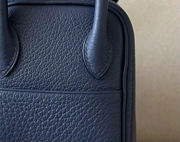 01c0d9c9ee375b4 Hermès mini Lindy TC clemence 2Z Deep Blue Silver Hardware 19cm Full Handmade