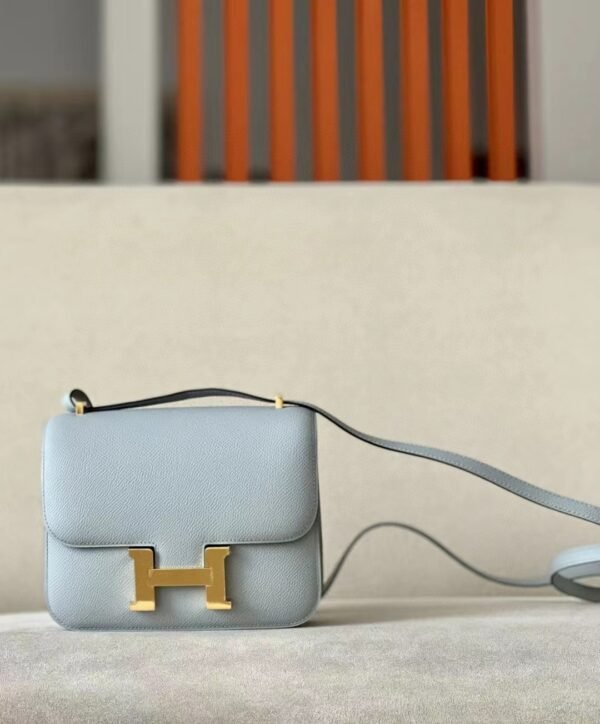 Hermes Constance Epsom 8U Ice blue Gold Hardware 18cm Full Handmade