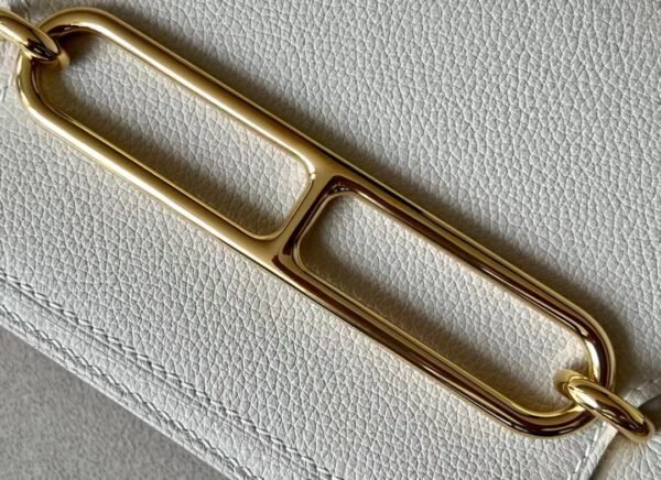 Hermès Roulis evercolor CC10 Creamy White Gold Hardware 19cm Full Handmade