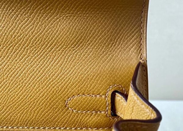 Hermes Kelly epsom 2S Sesame yellow Silver Hardware 25cm Full Handmade