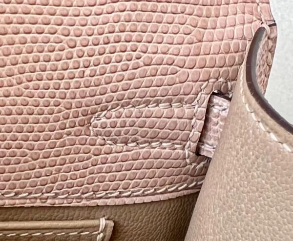 Hermes Mini Kelly pochette Lizard Milk tea color Gold Hardware 22cm Full Handmade
