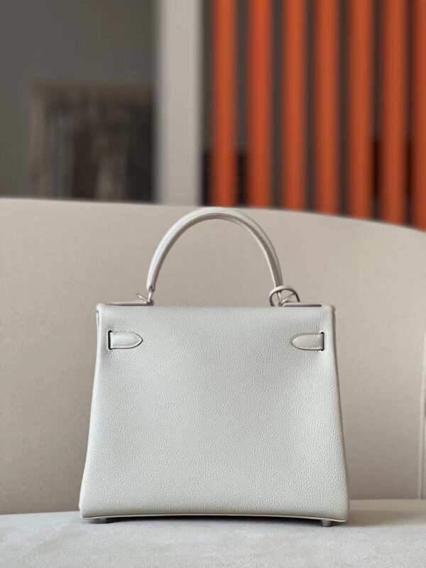 Hermes Kelly Togo 80 Pearl grey Silver Hardware 28cm Full Handmade