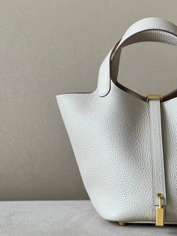0532cabb49171a9 Hermès Picotin TC 8L Ice White Gold Hardware 18cm Full Handmade
