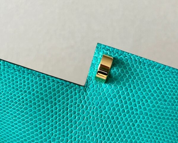 Hermes Verrou chain Lizard 6W Mint green Gold Hardware 17cm Full Handmade