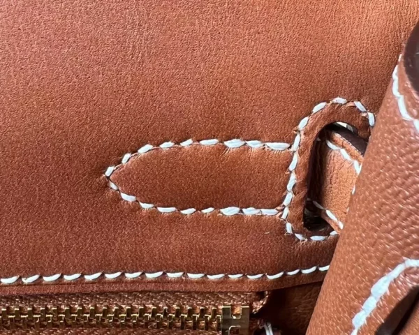 Hermès Kelly Barenia CK37 Golden Brown Gold Hardware 25cm Full Handmade