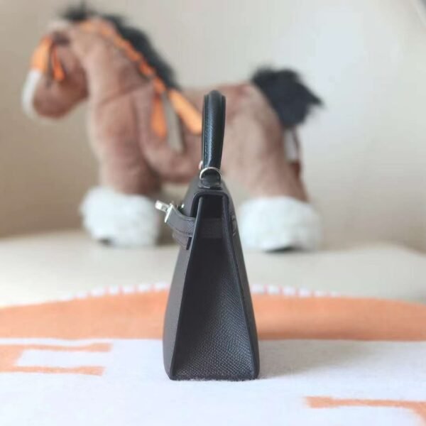 GPC Mode Mini kelly Epsom CK89 Black Silver Hardware 19cm Full Handmade