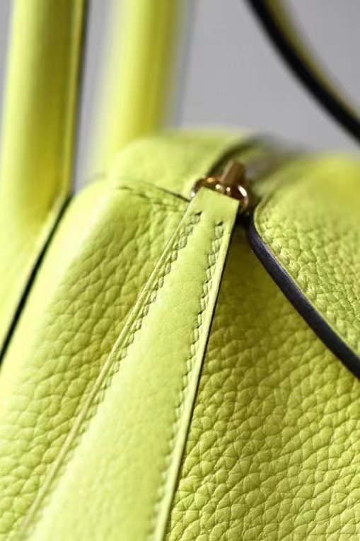 Hermès Lindy TC 9R Lemon yellow Gold Hardware 26cm Full Handmade