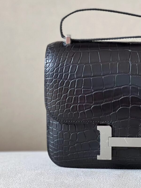 Hermes Constance Matte Alligator crocodile CK89 Black Silver Hardware 18cm Full Handmade