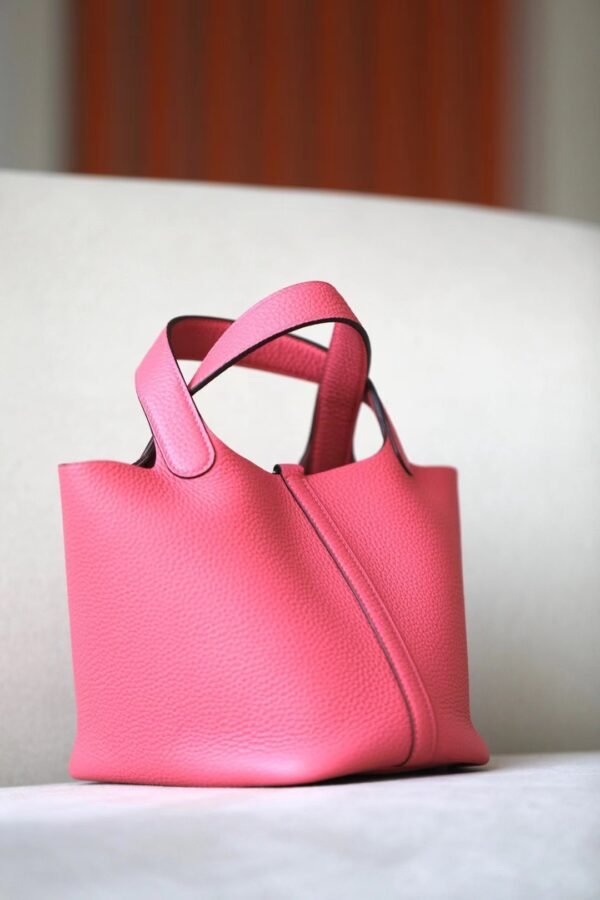 Hermès Picotin TC U5 Rose Pink Silver Hardware 18cm Full Handmade