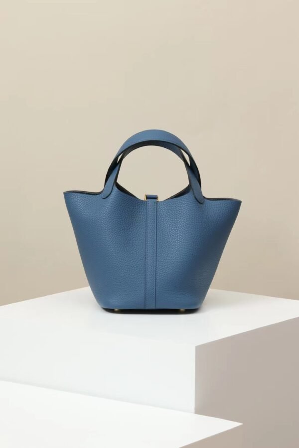 0867faea17f41c5 GPC Mode Picotin TC Leather R2 Gem Blue Gold Hardware 18cm Full Handmade