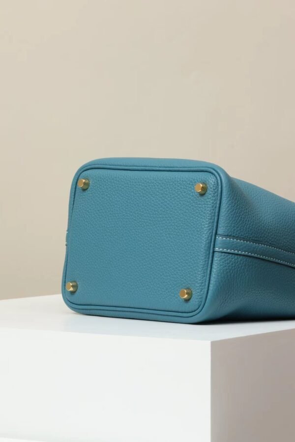 GPC Mode Picotin TC Leather D2 New Denim blue Gold Hardware 18cm Full Handmade