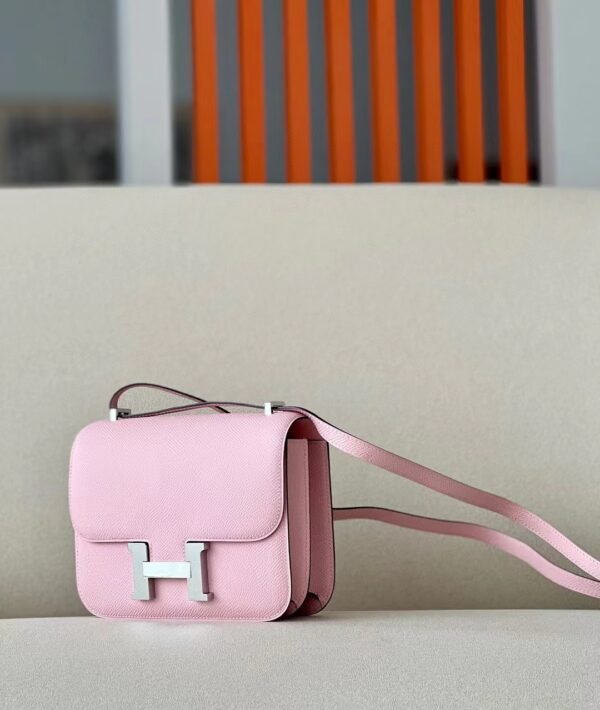 Hermès Constance Epsom 3Q sakura pink Silver Hardware 18cm Full Handmade