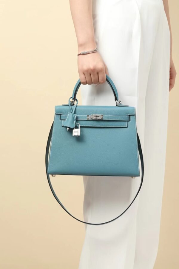 GPC Mode Kelly Epsom D2 New denim blue Silver Hardware 25cm Full Handmade