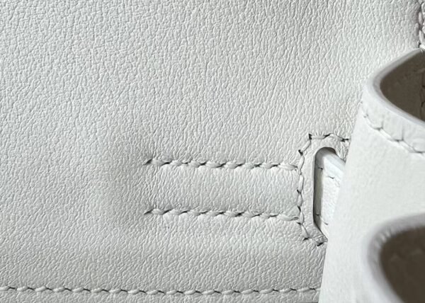 Hermès Kelly dance Swift 01 Pure White Silver Hardware 22cm Full Handmade