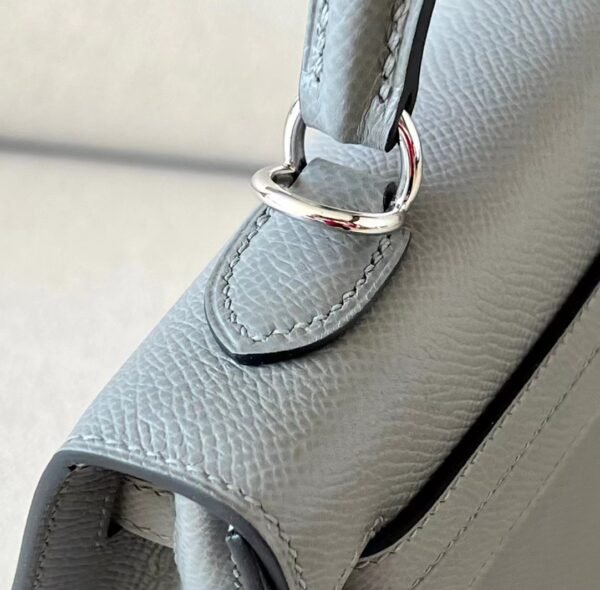 Hermes Kelly epsom Etain Grey Silver Hardware 25cm Full Handmade