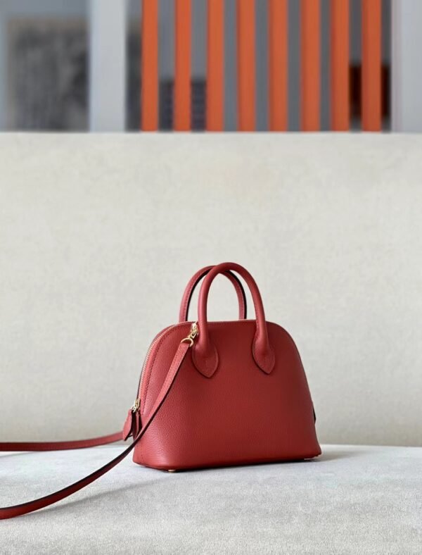 Hermes mini Bolide Evercolor Red & Pink Gold Hardware 18cm Full Handmade