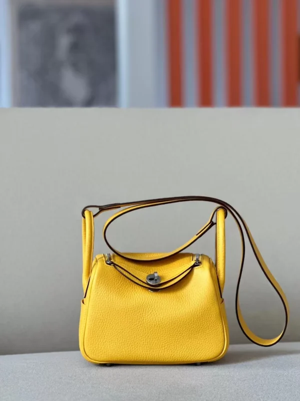 0ae9b12bbfc709a-jpg GPC Mode Mini Lindy TC Leather B4 Bright Yellow Silver Hardware 19cm Full Handmade