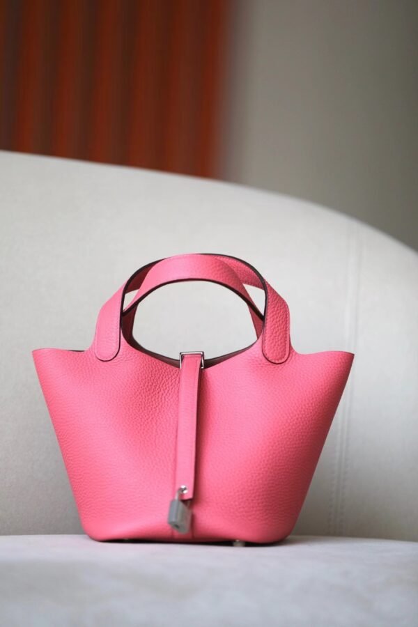 Hermès Picotin TC U5 Rose Pink Silver Hardware 18cm Full Handmade