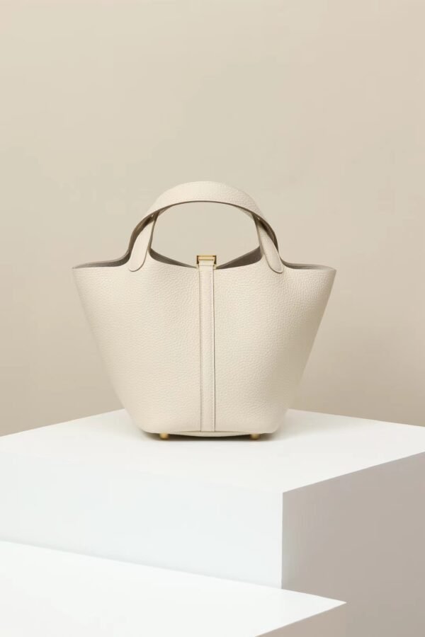 GPC Mode Picotin TC Leather CC10 Cream White Gold Hardware 18cm Full Handmade