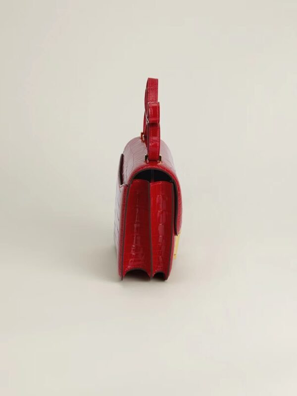 GPC Mode CJ19-Constance Shiny Alligator Ferrari red Gold Hardware 18cm Full Handmade