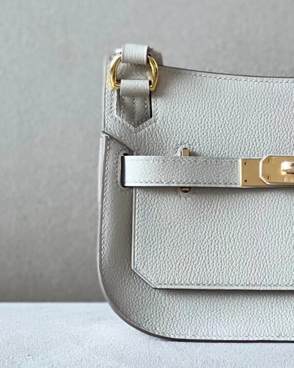 Hermes Mini Jypsiere Evercolor Grey Gold Hardware 23cm Full Handmade