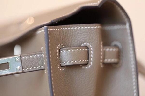 Hermes Kelly dance evercolor CK18 Etoupe Grey Silver Hardware 22cm Full Handmade