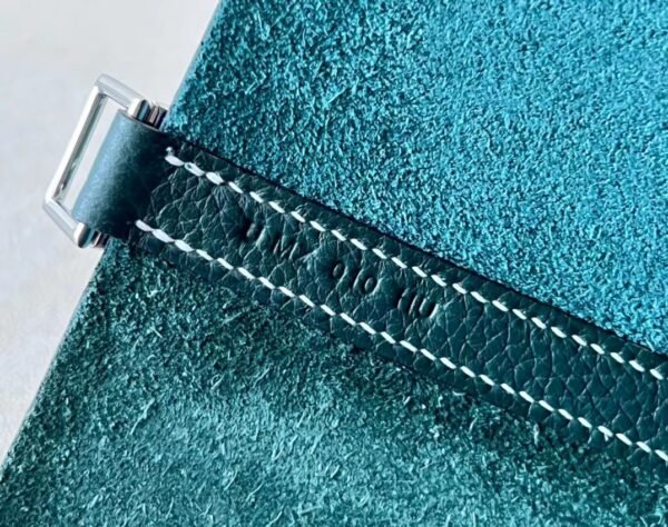 Hermes Picotin TC Leather cyan & Dark Green Silver Hardware 22cm Full Handmade