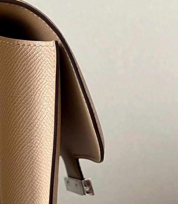 Hermès Constance Epsom Khaki tea color enamel buckle Silver Hardware 18cm Full Handmade