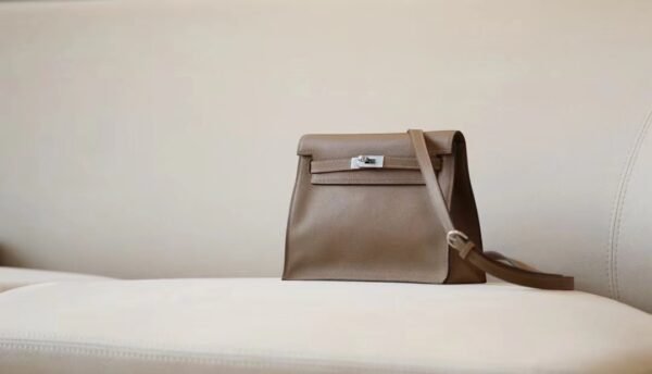 Hermes Kelly dance evercolor Do Deep Etoupe Brown Silver Hardware 22cm Full Handmade