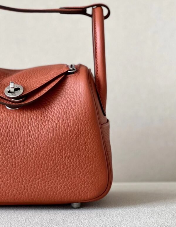11b66de5893524d Hermès Mini Lindy clemence C6 Pumpkin Orange Silver Hardware 19cm Full Handmade