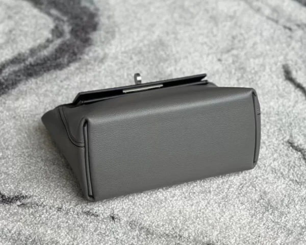 Hermès mini Kelly 2424 Evercolor & Swift 0L Grey & CK89 Black Silver Hardware 21cm Full Handmade