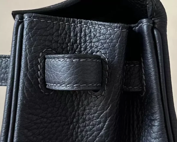 Hermès Kelly Togo 3Y Black mud Silver Hardware 25cm Full Handmade