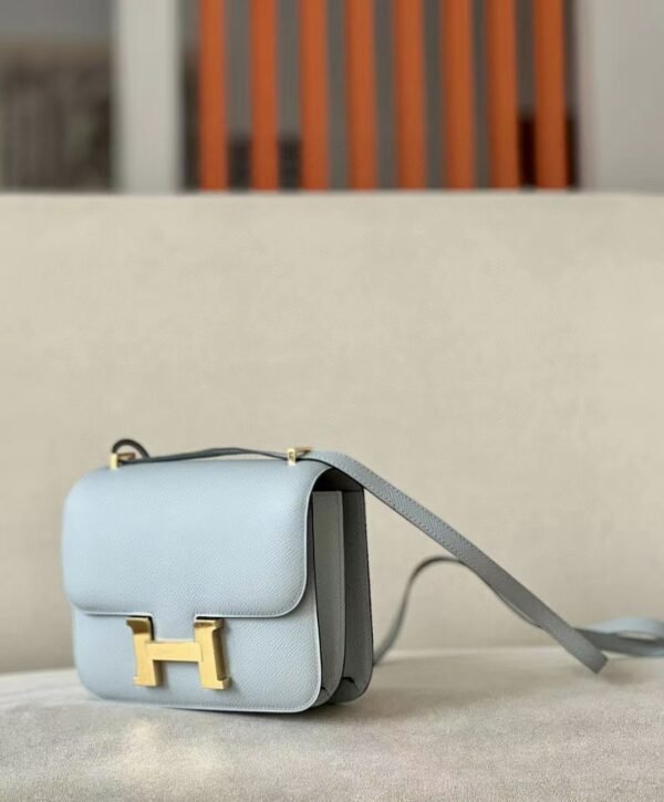 Hermes Constance Epsom 8U Ice blue Gold Hardware 18cm Full Handmade