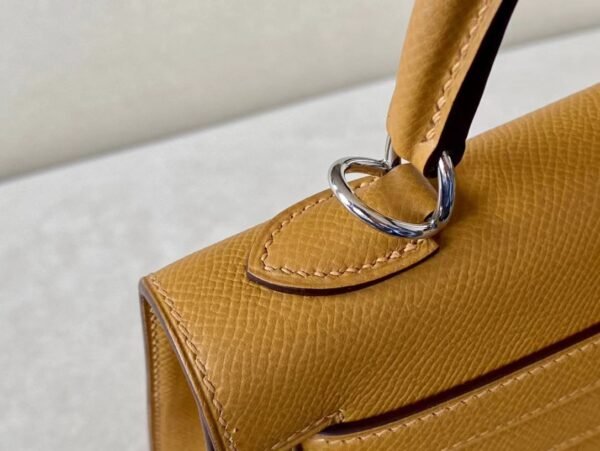 Hermes Kelly epsom 2S Sesame yellow Silver Hardware 25cm Full Handmade