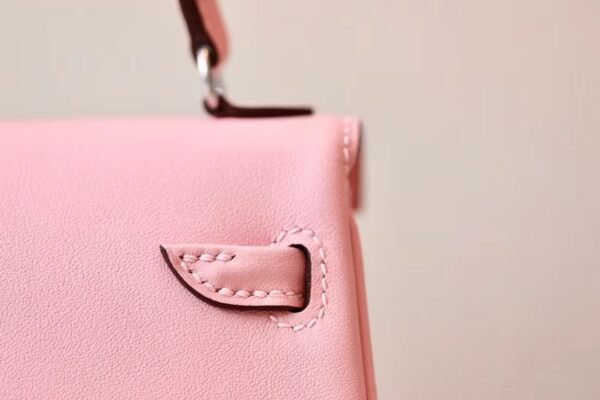 Hermes Kelly dolly Swift sakura pink & chocolate Silver Hardware 16cm Full Handmade