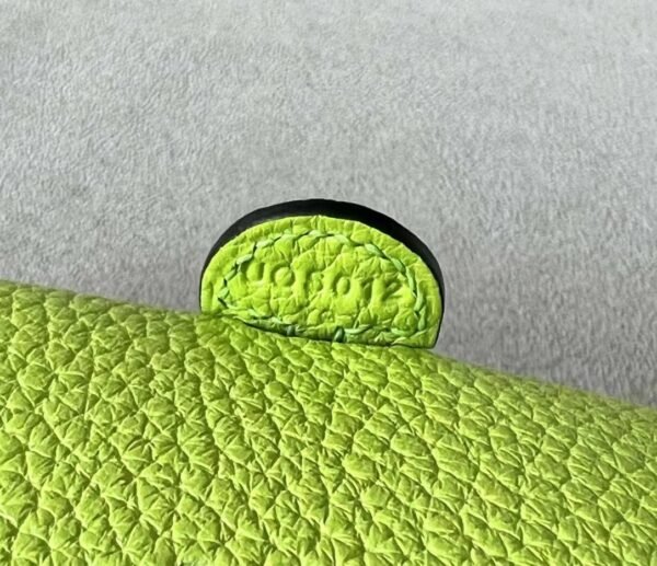 Hermes Evelyne TC Leather Fluorescent green Silver Hardware 17cm Full Handmade