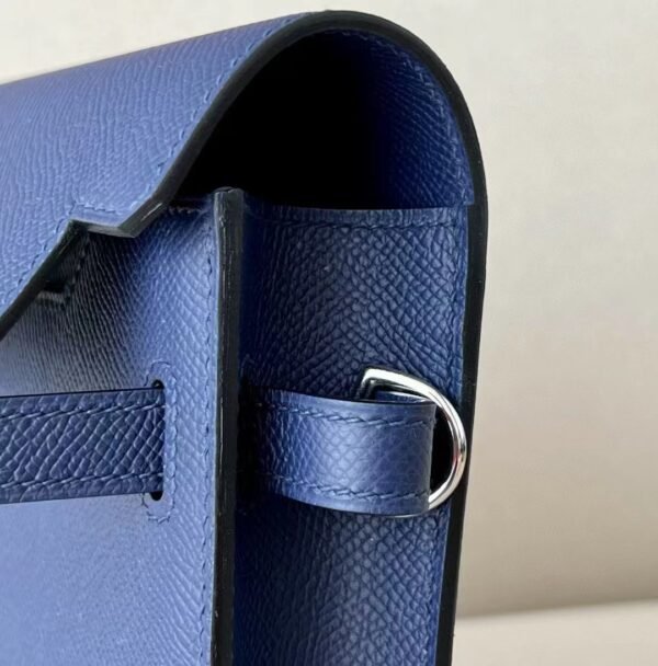 Hermes Kelly Depeches Epsom 73 Gem blue Silver Hardware 25cm Full Handmade