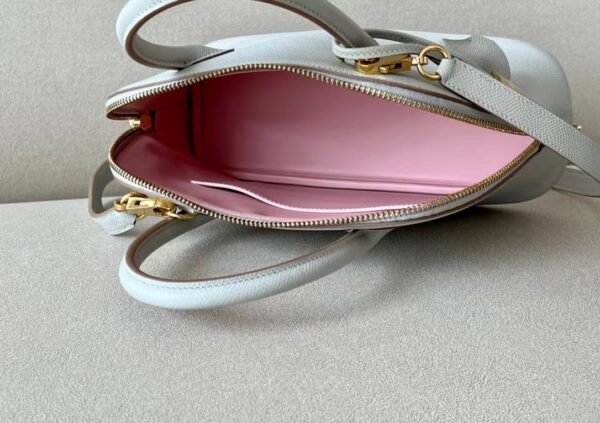 Hermes Bolide Epsom Pearl grey & Pink Gold Hardware 26cm Full Handmade