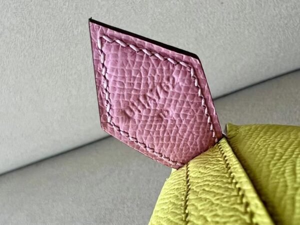 Hermes Bolide Epsom 9R Lemon yellow & X9 mallow purple & Nata Silver Hardware 26cm Full Handmade