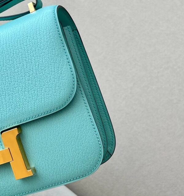 Hermes Constance Chevre 7v Candy Blue Gold Hardware 18cm Full Handmade