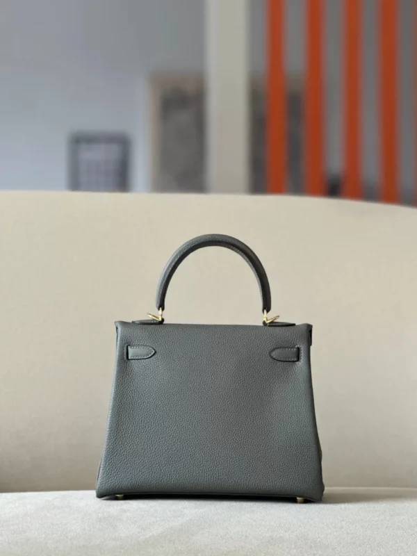 Hermès Kelly Togo 0L Deep Grey Noble grey Gold Hardware 25cm Full Handmade