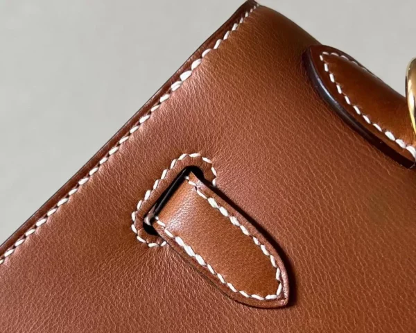 Hermès Kelly Barenia CK37 Golden Brown Gold Hardware 25cm Full Handmade