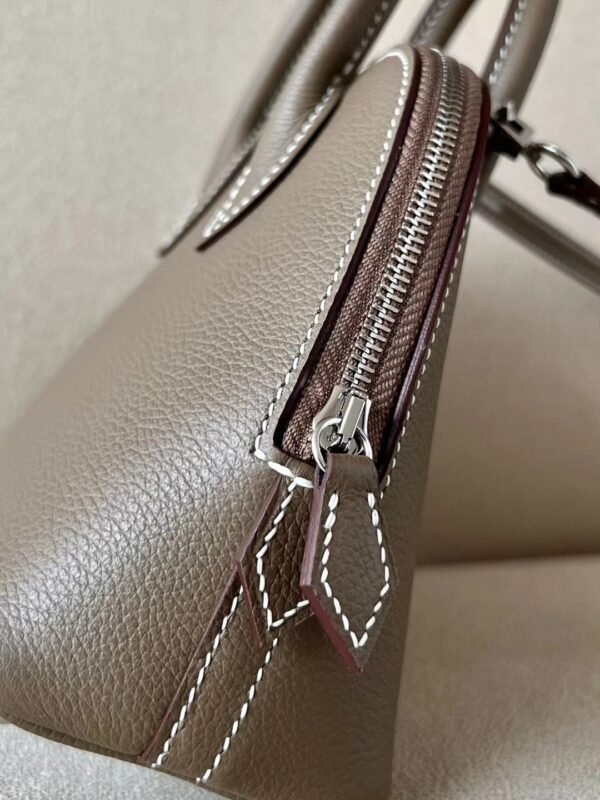 17a61db80acaa8f Hermès Mini Bolide Evercolor B0-18 CK18 Etoupe Grey Silver Hardware 18cm Full Handmade
