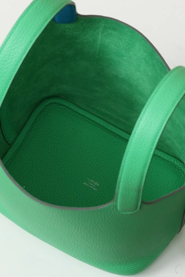 1924b55a44131b1 GPC Mode Picotin TC Leathrer OZ Fresh Green Silver Hardware 18cm Full Handmade