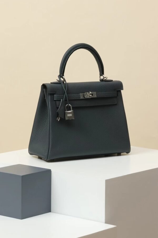 1b11891404b0a51 GPC Mode Kelly Togo H0 Deep Grey Silver Hardware 25cm Full Handmade
