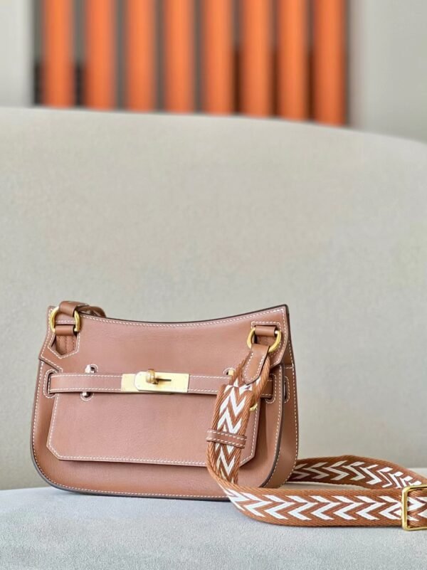 Hermes Mini Jypsiere Swift CK37 Golden Brown Gold Hardware 23cm Full Handmade